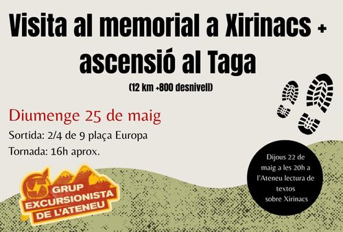 Visita al memorial a Xirinacs + ascensió al Taga