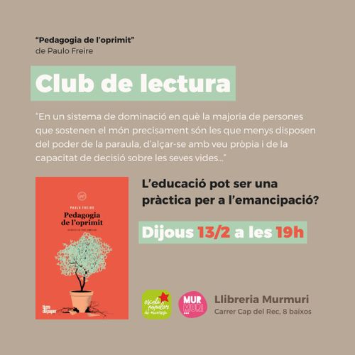 Club de lectura "Pedagogia de l'oprimit"