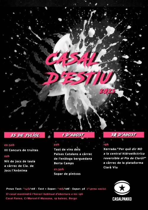 Casal d'estiu - III Concurs de truites + vespre de jocs de taula