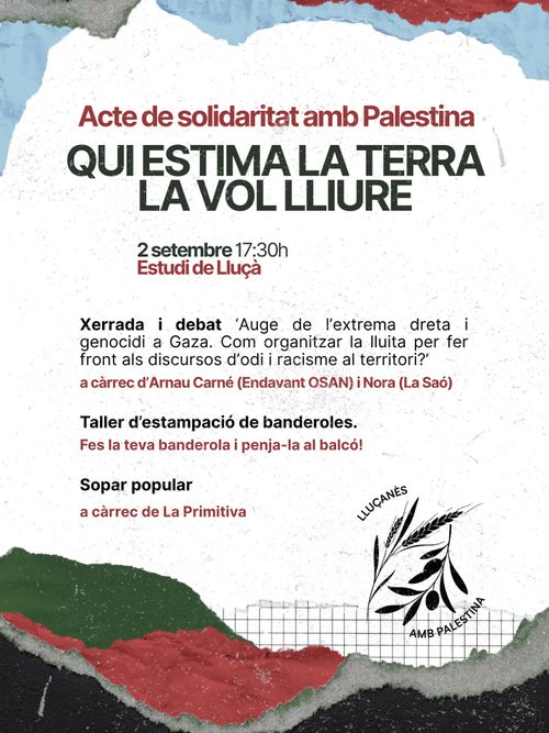 Acte de solidaritat amb Palestina "Qui estima la terra la vol lliure"