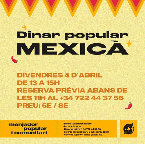 Dinar mexicà al menjador popular i comunitari